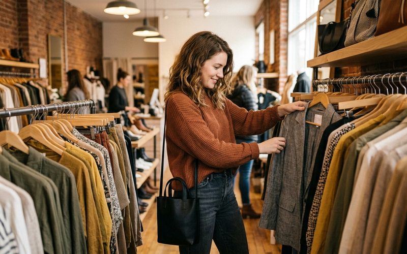 Toque de tecidos em brechó