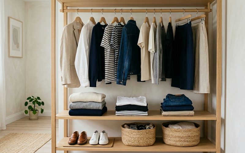 Roupas penduradas em arara